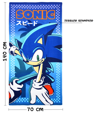 Telo Mare Sonic the Hedgehog Microfibra Asciugamano Bambini Ideale Spiaggia Piscina - Ez18142