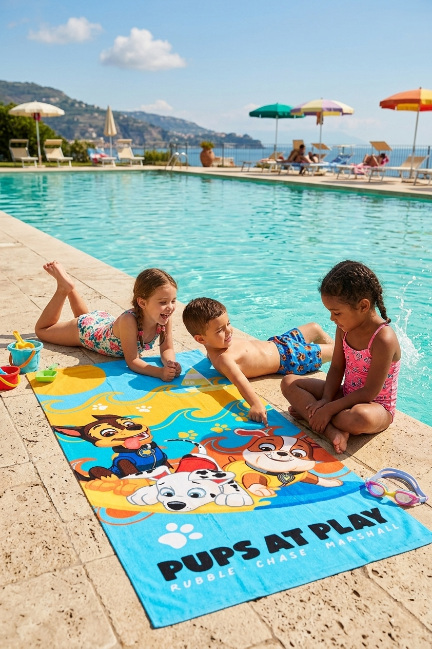Telo Mare Paw Patrol Microfibra Asciugamano Bambini Ideale Spiaggia Piscina - Ez18125