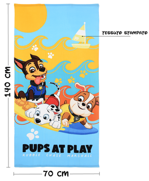 Telo Mare Paw Patrol Microfibra Asciugamano Bambini Ideale Spiaggia Piscina - Ez18125