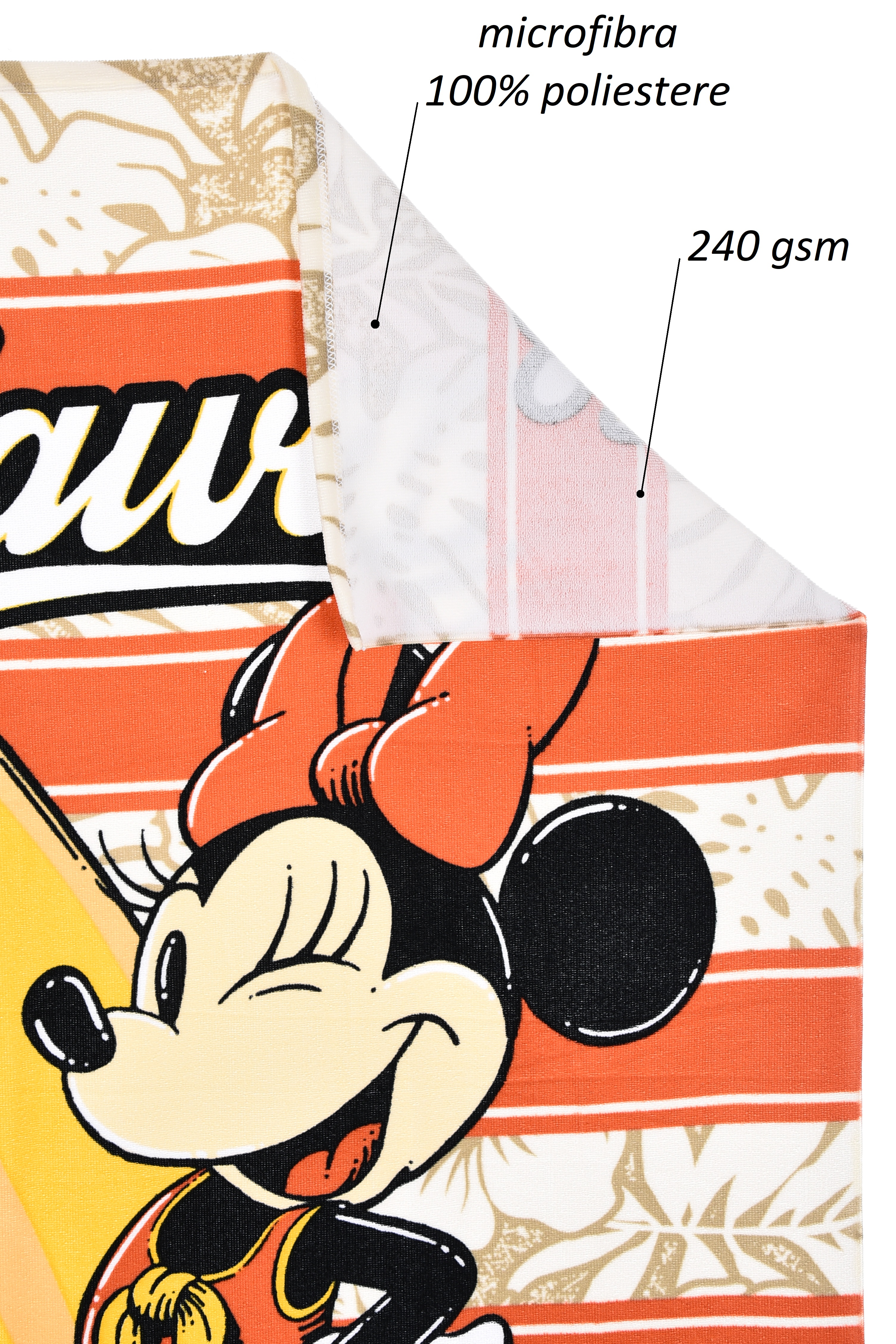 Telo Mare Minnie DISNEY Asciugamano per Adulti in Microfibra 170x90 CM Spiaggia Piscina - Ez37001