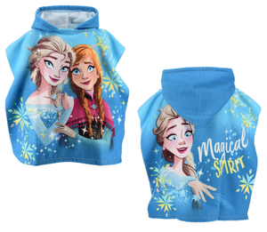 Poncho Mare Frozen DISNEY Microfibra Accappatoio con Cappuccio 110x55 CM - Ez18058