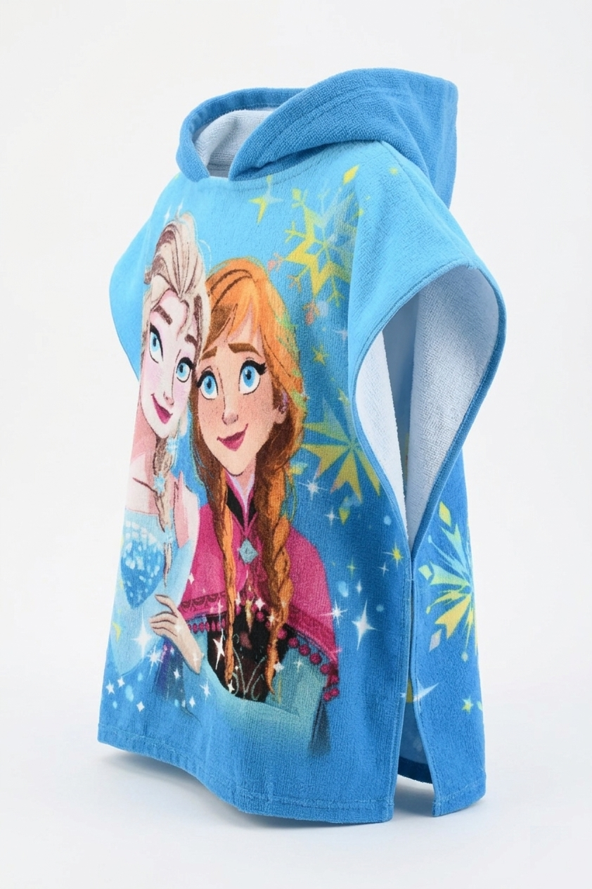 Poncho Mare Frozen DISNEY Microfibra Accappatoio con Cappuccio 110x55 CM - Ez18058
