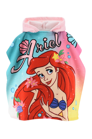 Poncho Mare la Sirenetta Ariel DISNEY Microfibra Accappatoio con Cappuccio 110x55 CM Spiaggia Piscina - Ez18015