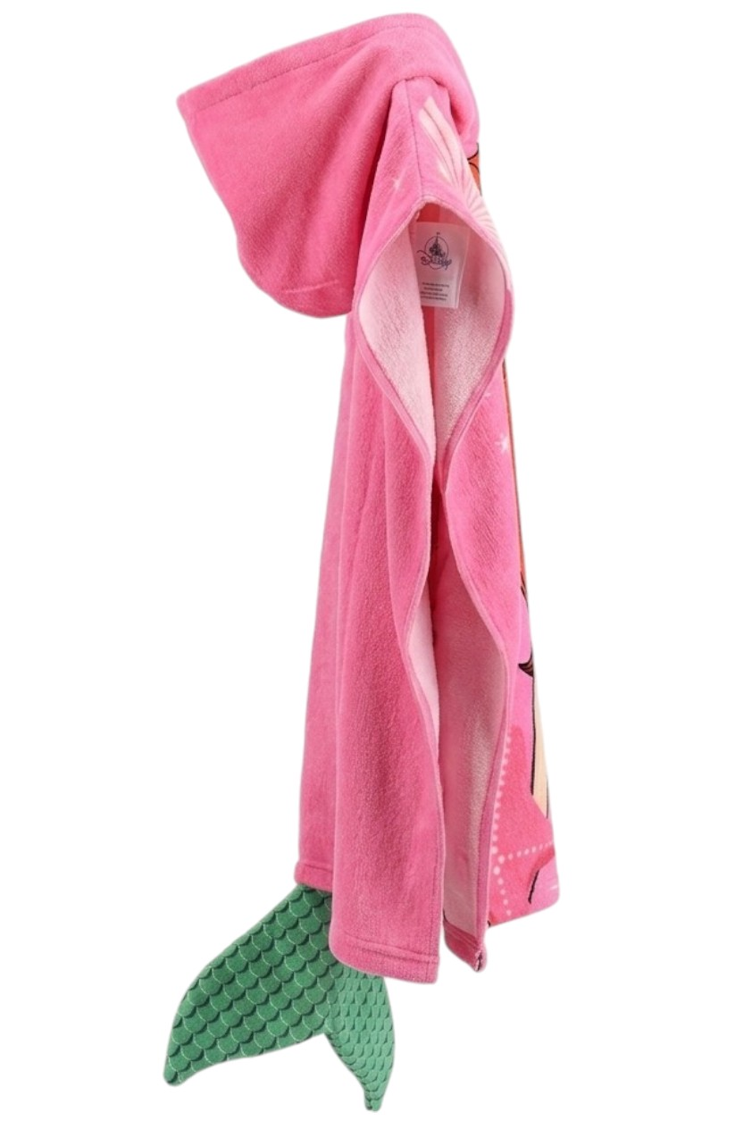 Poncho Mare Ariel DISNEY 110 X 55 CM con Coda Accappatoio per Bambine Microfibra - Ez18014