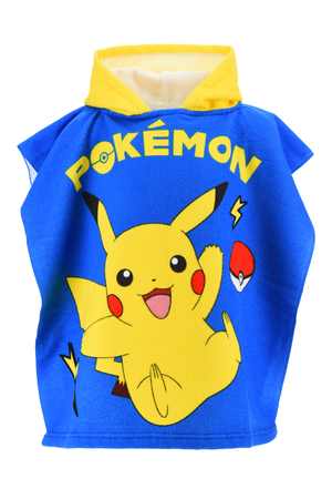 Poncho Mare Pikachu Pokémon Microfibra Accappatoio con Cappuccio 110x55 CM Spiaggia Piscina - Ez18137