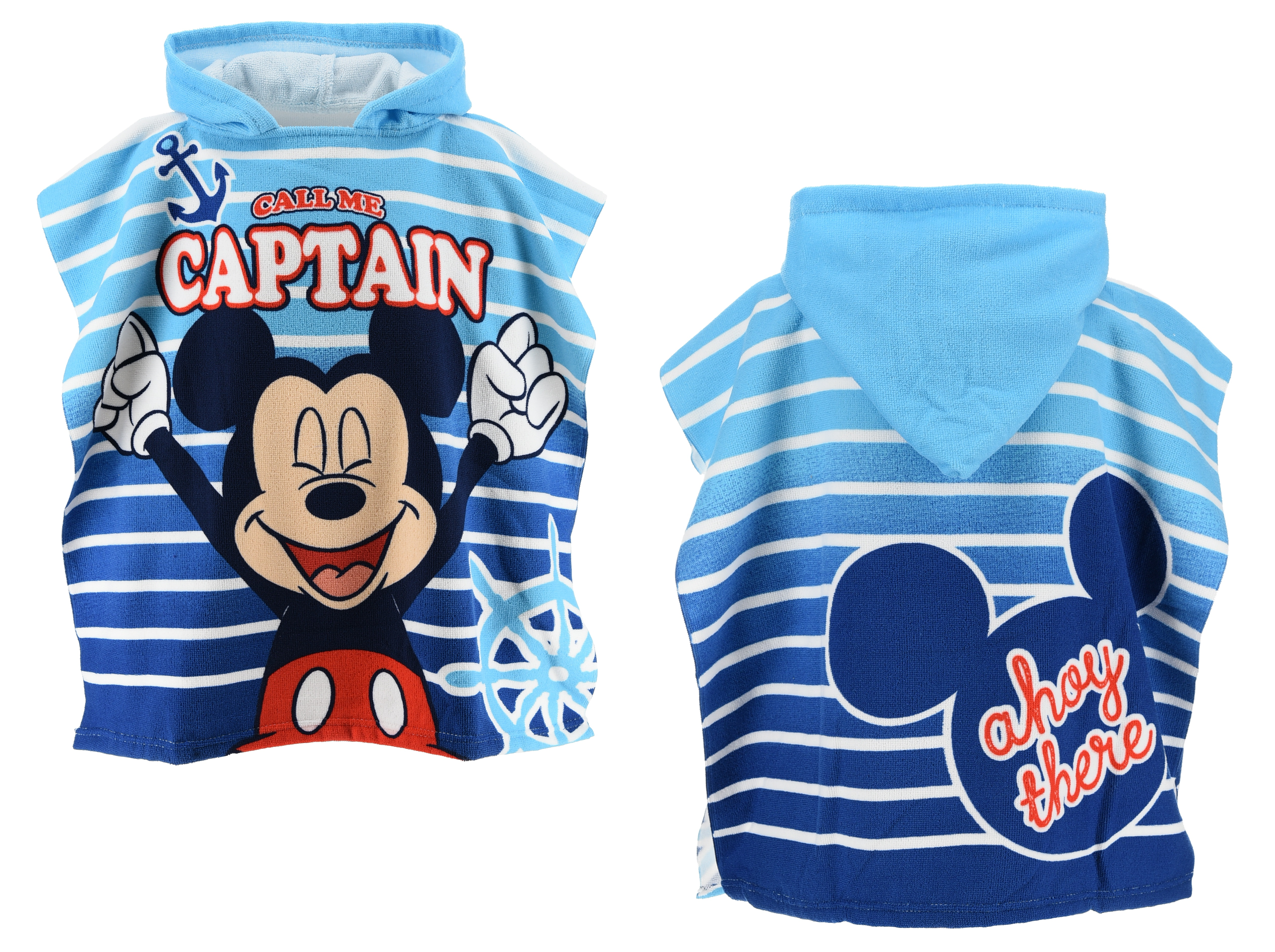 Poncho Mare Topolino DISNEY Microfibra Accappatoio con Cappuccio 110x55 CM Spiaggia Piscina - Ez18121