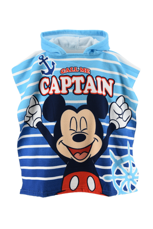 Poncho Mare Topolino DISNEY Microfibra Accappatoio con Cappuccio 110x55 CM Spiaggia Piscina - Ez18121