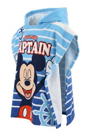 Poncho Mare Topolino DISNEY Microfibra Accappatoio con Cappuccio 110x55 CM Spiaggia Piscina - Ez18121