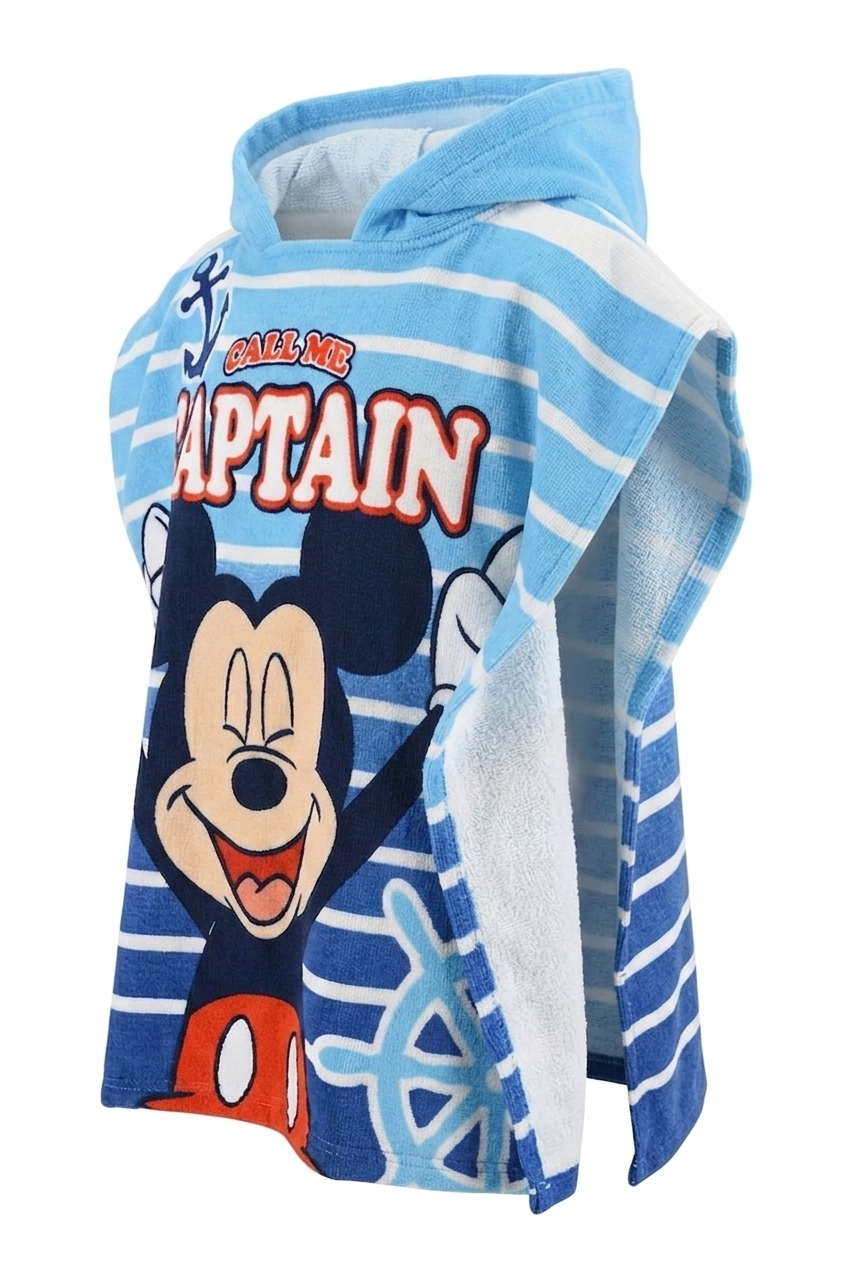 Poncho Mare Topolino DISNEY Microfibra Accappatoio con Cappuccio 110x55 CM Spiaggia Piscina - Ez18121
