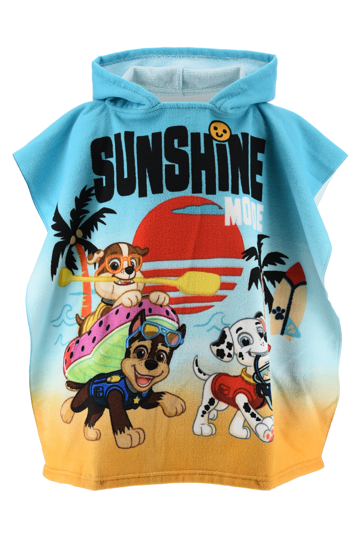 Poncho Mare Paw Patrol Microfibra Accappatoio con Cappuccio 110x55 CM Spiaggia Piscina - Ez18123