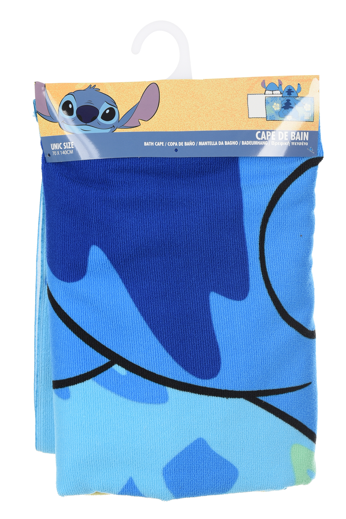 Mantella Mare Stitch DISNEY Telo con Cappuccio 3d 70x140 CM in Microfibra Bagno Piscina Spiaggia - Ez18220