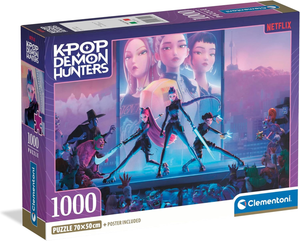 Puzzle Clementoni 1000 Pezzi K-Pop Demon Hunters Zoey Rumi Mira per Ragazzi e Adulti con Poster - 388876
