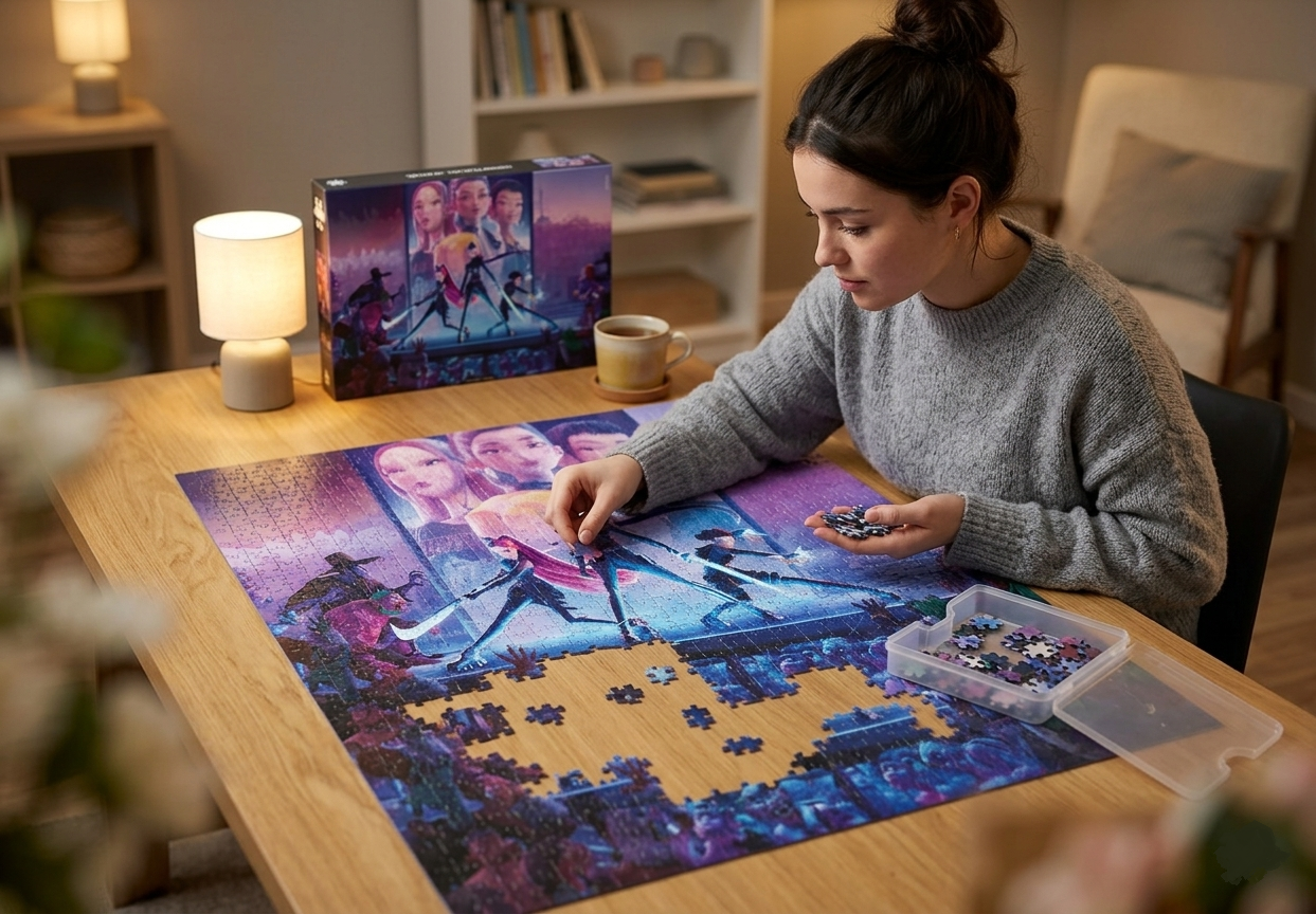 Puzzle Clementoni 1000 Pezzi K-Pop Demon Hunters Zoey Rumi Mira per Ragazzi e Adulti con Poster - 388876