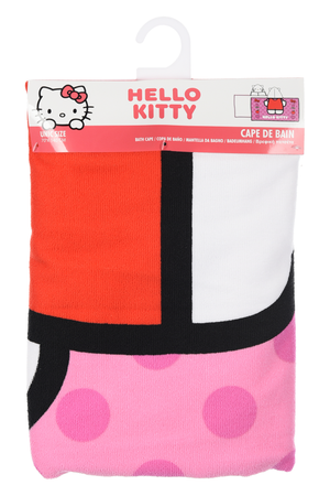 Mantella Mare Hello Kitty Telo con Cappuccio 3d 70x140 CM in Microfibra Bagno Piscina Spiaggia - Ez18212