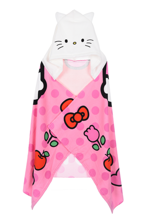 Mantella Mare Hello Kitty Telo con Cappuccio 3d 70x140 CM in Microfibra Bagno Piscina Spiaggia - Ez18212