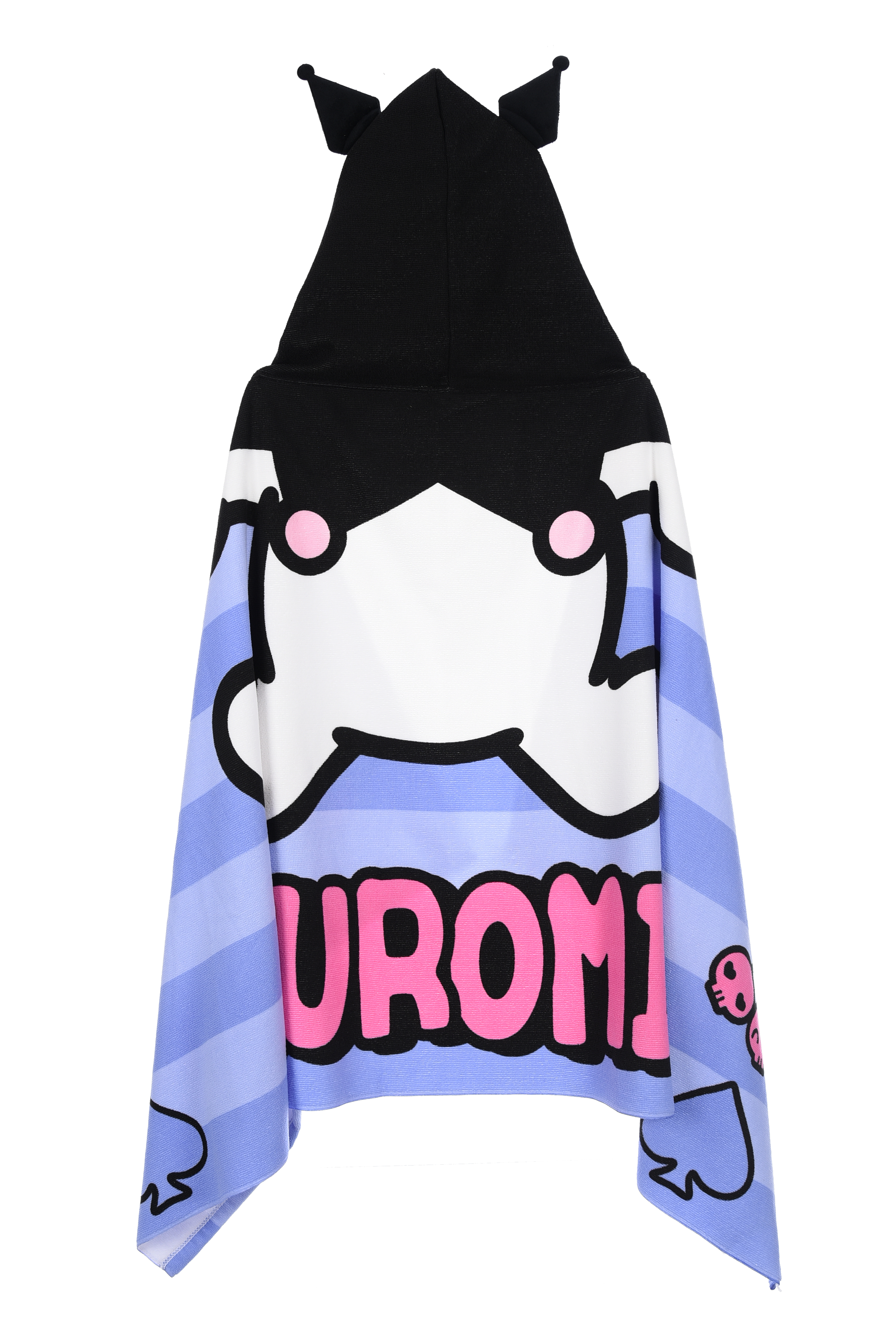 Mantella Mare Kuromi Sanrio Telo con Cappuccio 3d 70x140 CM in Microfibra Bagno Piscina Spiaggia - Ez18213