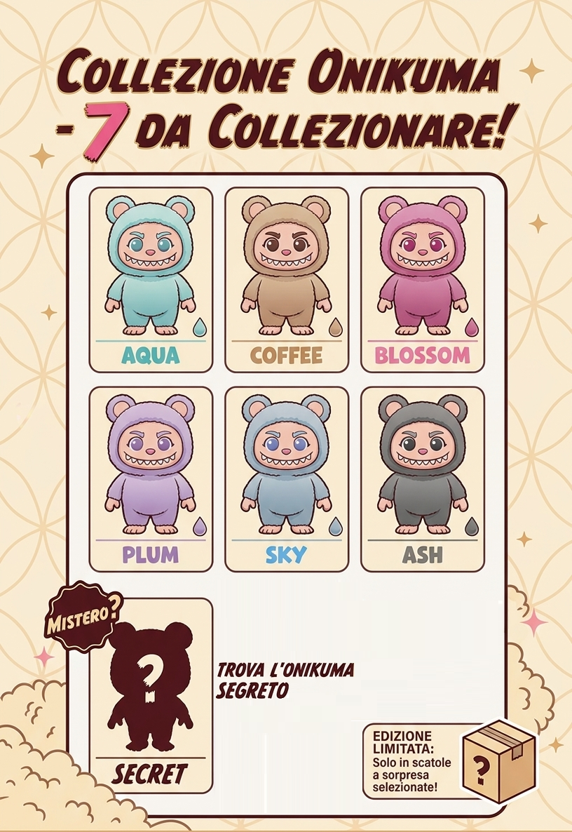 Peluche Portachiavi Onikuma a Sorpresa con Clipbag 13 CM in Blind Box - 49510d