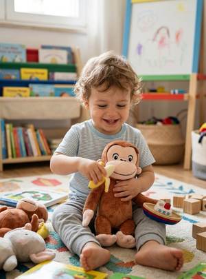 Peluche Curioso Come George Morbido Pupazzo Universal 30 CM - Cuu09000