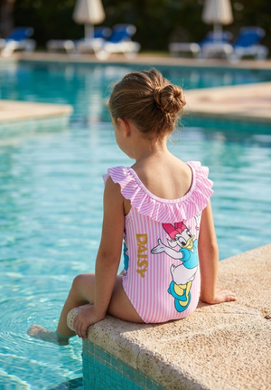 Costume da Bagno Minnie Paperina DISNEY Intero 1 Pezzo Mare Piscina Neonata - Ez05006rosa