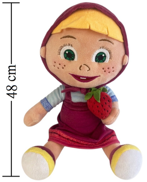 Peluche Masha e Orso Morbido Pupazzo Masha con Fragola 48 CM - Pts252595a/35
