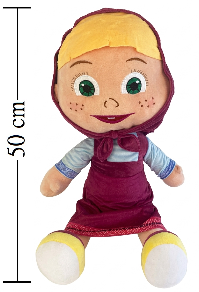 Peluche Masha e Orso Morbido Pupazzo Masha Seduta 50 CM - Pts252595a/50