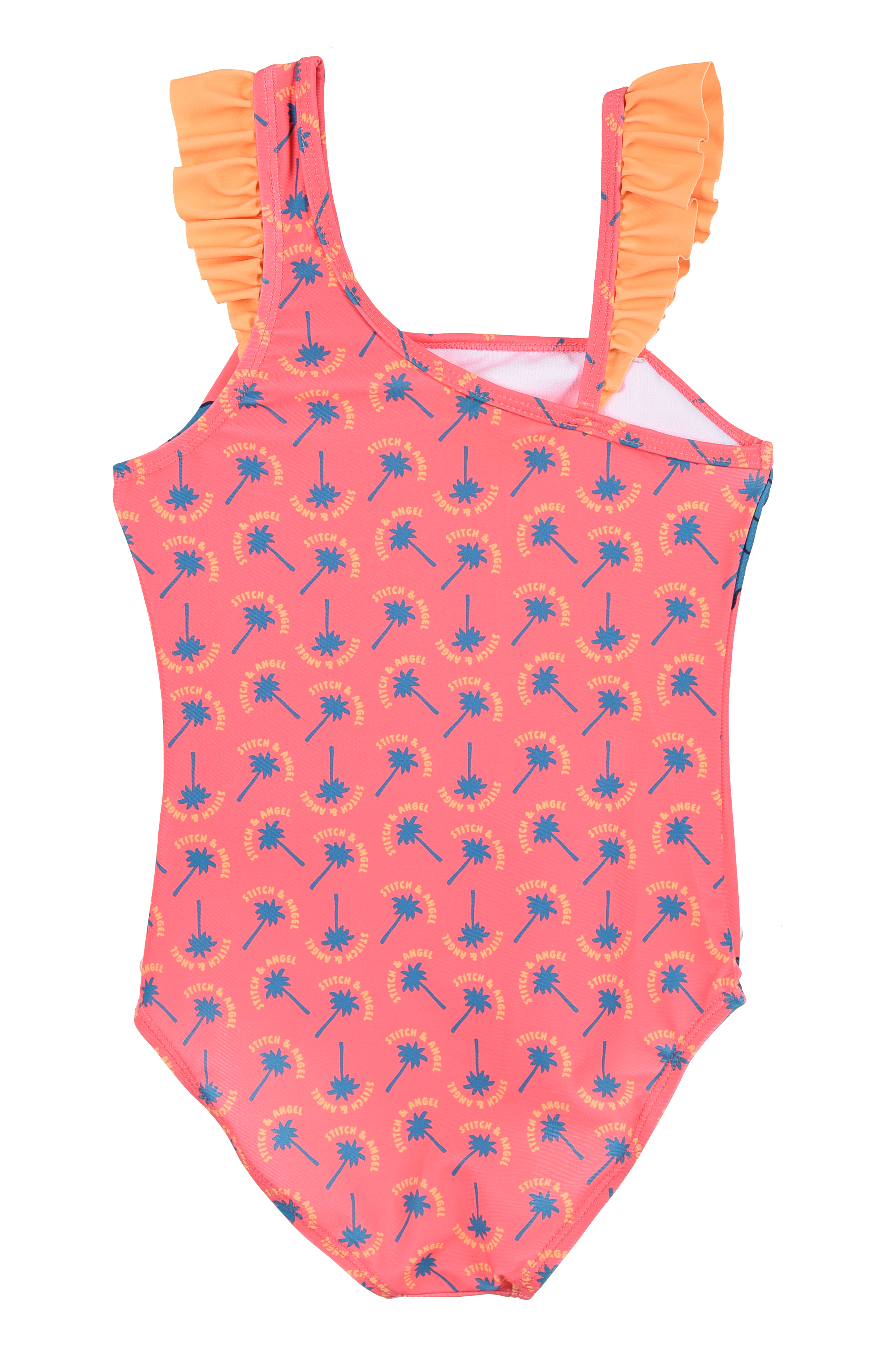 Costume da Bagno Stitch Angel DISNEY Intero 1 Pezzo Mare Piscina Bambina - Ez18066arancio