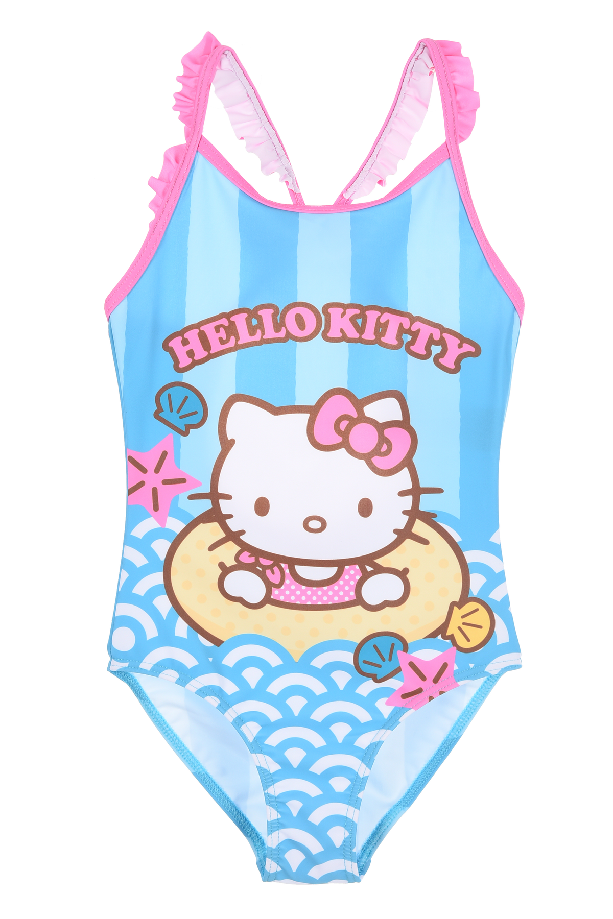 Costume da Bagno Hello Kitty Sanrio Intero 1 Pezzo Mare Piscina Bambina - Ez18039azzurro
