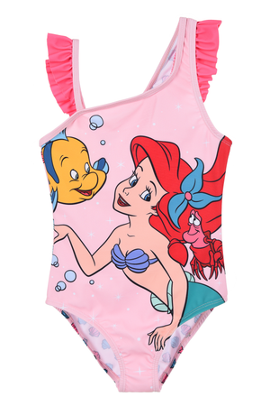 Costume da Bagno Sirenetta Ariel DISNEY Intero 1 Pezzo Mare Piscina Bambina - Ez18012rosa