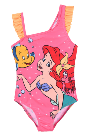Costume da Bagno Sirenetta Ariel DISNEY Intero 1 Pezzo Mare Piscina Bambina - Ez18012fucsia