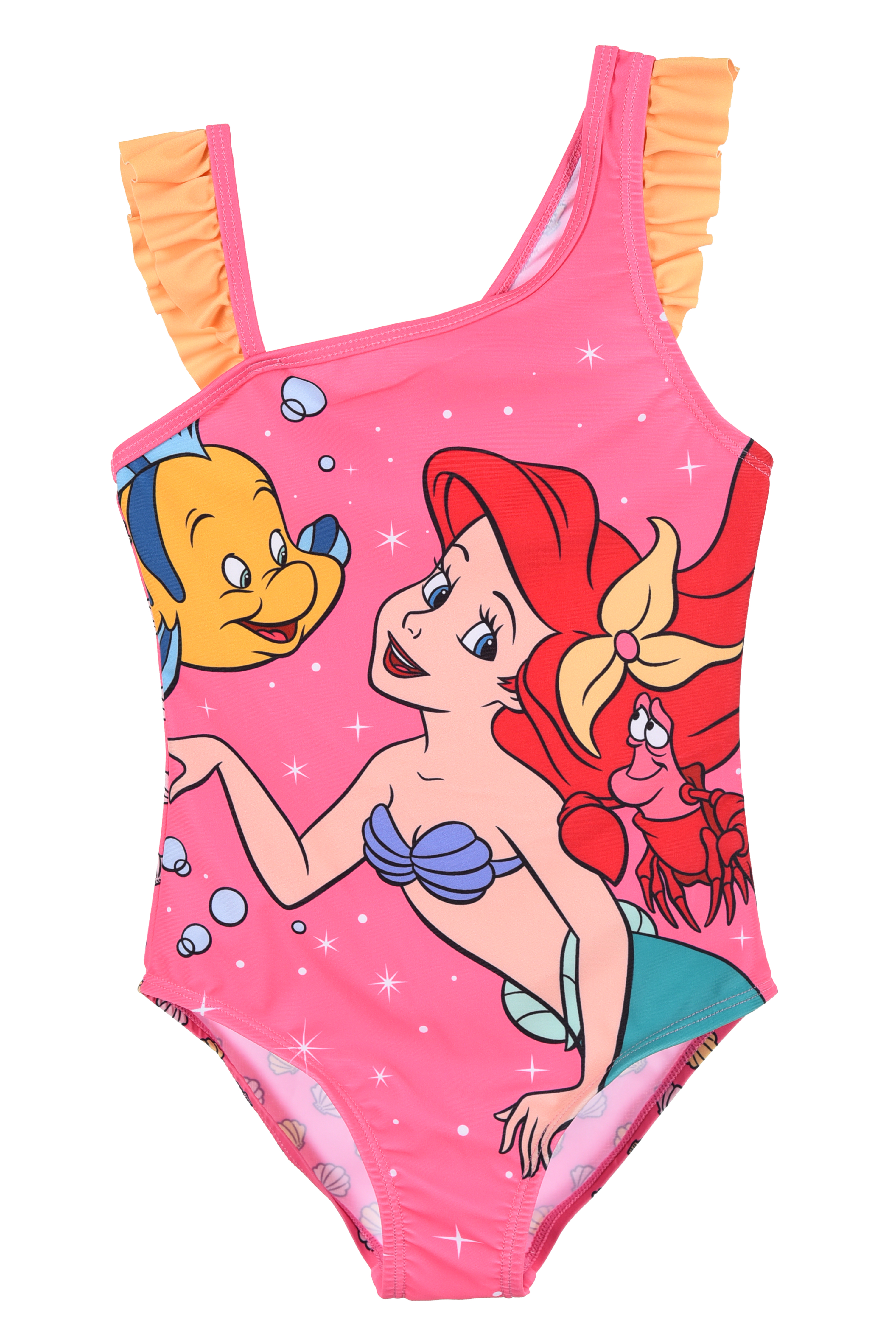 Costume da Bagno Sirenetta Ariel DISNEY Intero 1 Pezzo Mare Piscina Bambina - Ez18012fucsia