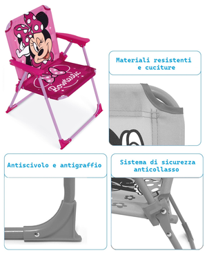 Sedia Pieghevole Minnie per Mare e Giardino 100% Poliestere- 86732