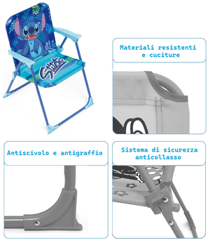 Sedia Pieghevole Stitch per Mare e Giardino 100% Poliestere- 86734