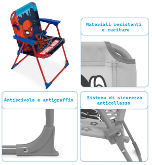 Sedia Pieghevole Spiderman per Mare e Giardino 100% Poliestere- 86735