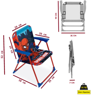 Sedia Pieghevole Spiderman per Mare e Giardino 100% Poliestere- 86735