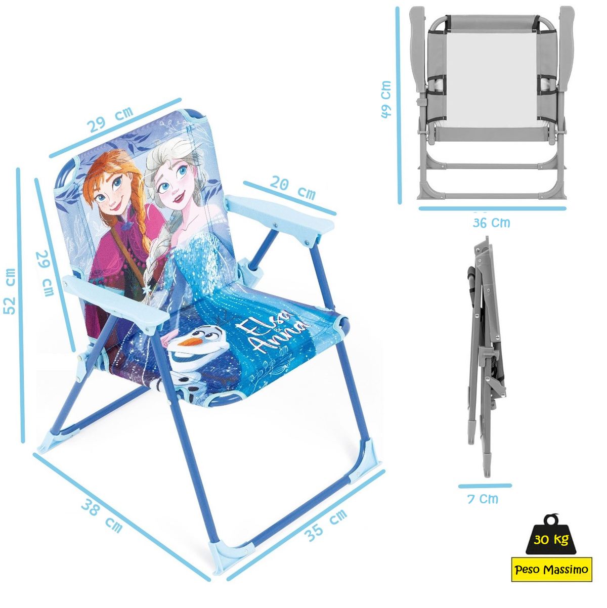 Sedia Pieghevole Frozen per Mare e Giardino 100% Poliestere- 86736