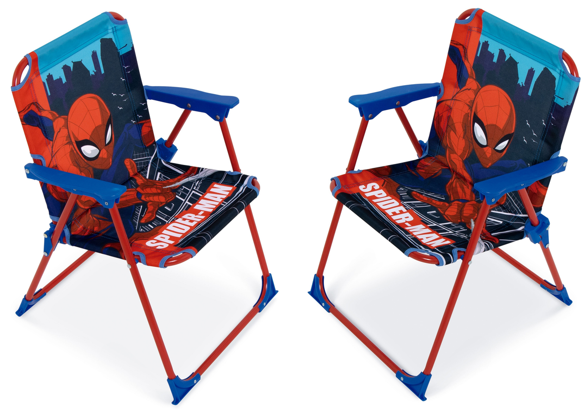 Set da Giardino Spiderman Tavolino Ombrellone e Sedie Pieghevoli per Mare e Giardino 100% Poliestere- 86630