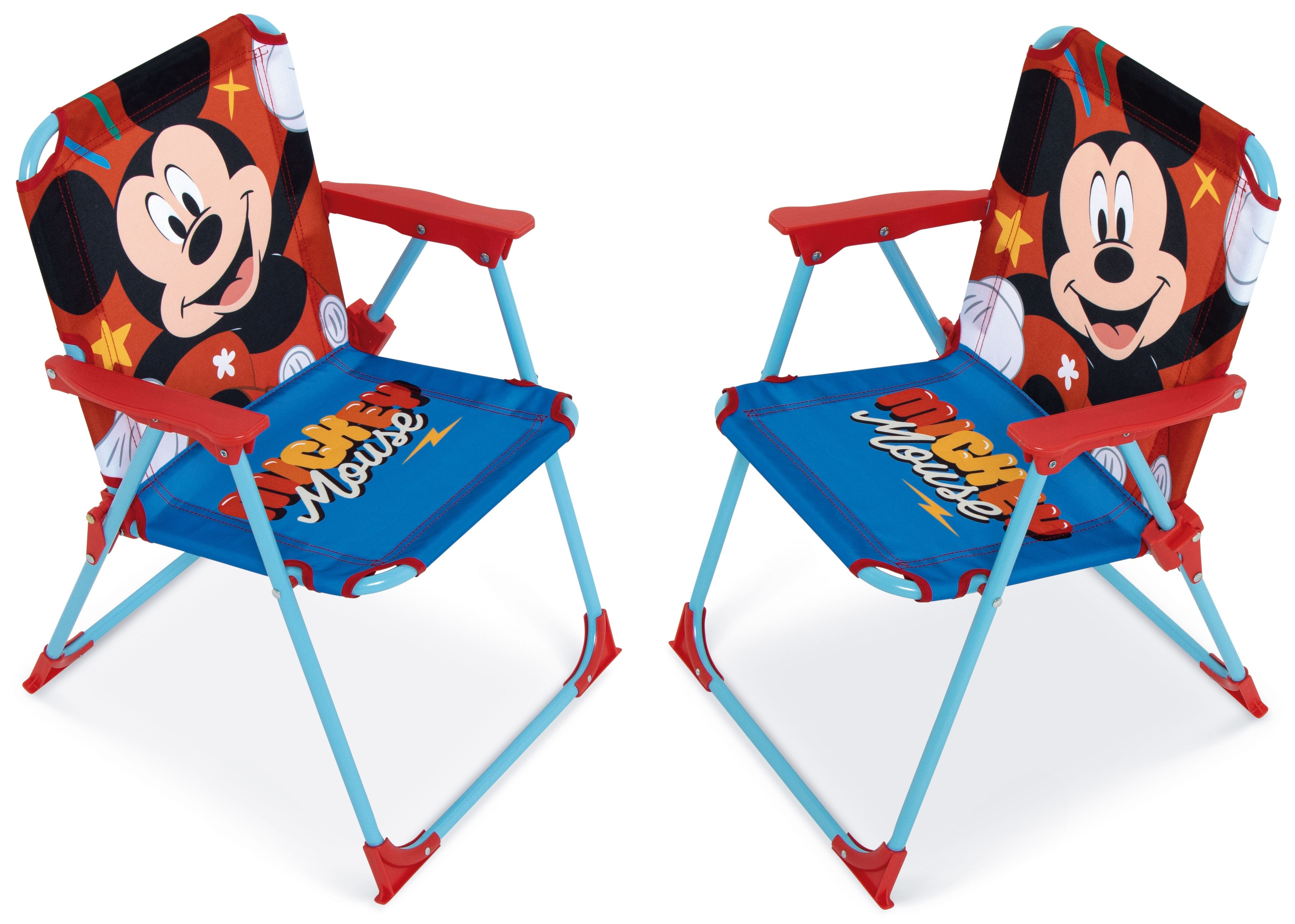 Set da Giardino Topolino Tavolino Ombrellone e Sedie Pieghevoli per Mare e Giardino 100% Poliestere- 86632