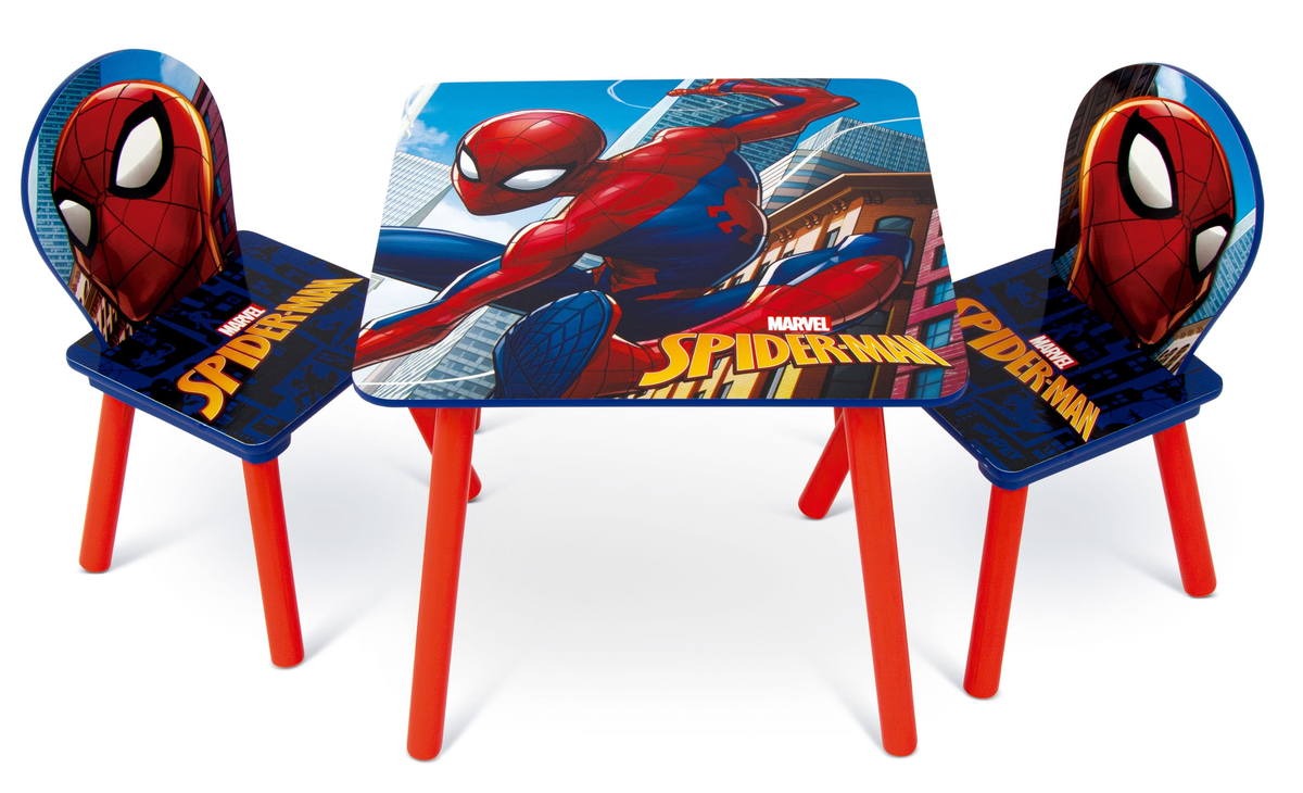 Set Tavolo con Due Sedie Spiderman in Legno- 86635