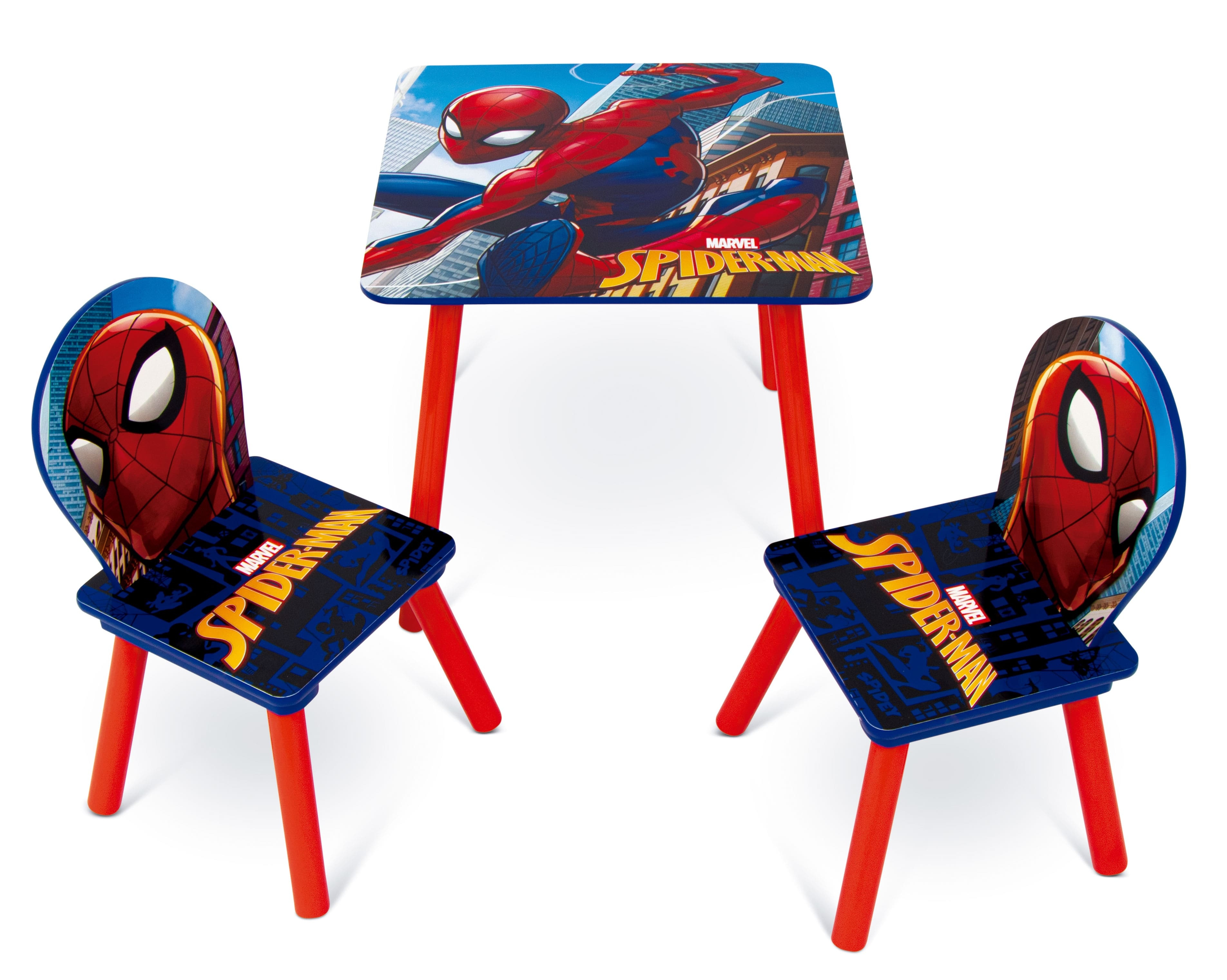 Set Tavolo con Due Sedie Spiderman in Legno- 86635