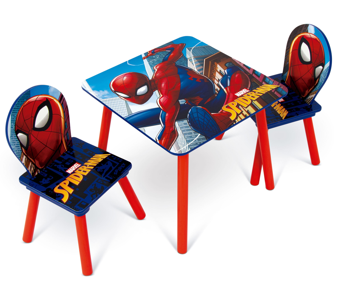 Set Tavolo con Due Sedie Spiderman in Legno- 86635