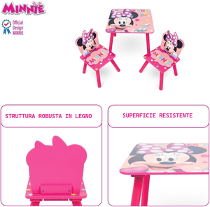 Set Tavolo con Due Sedie Minnie in Legno- 86637
