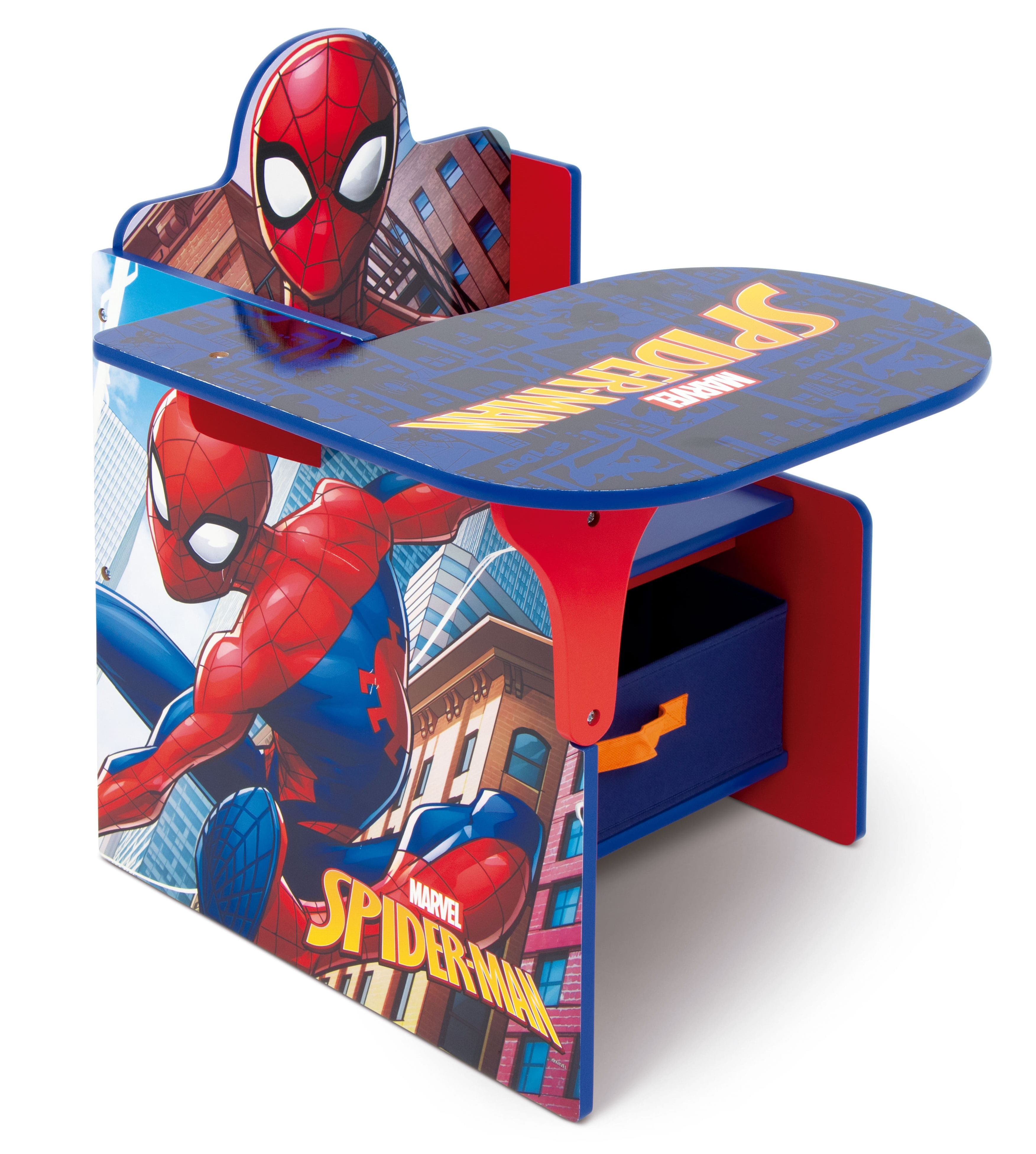 Sedia Scrivania con Contenitore Spiderman in Legno - 86636