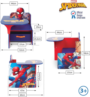 Sedia Scrivania con Contenitore Spiderman in Legno - 86636