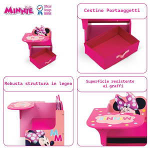 Sedia Scrivania con Contenitore Minnie in Legno - 86638
