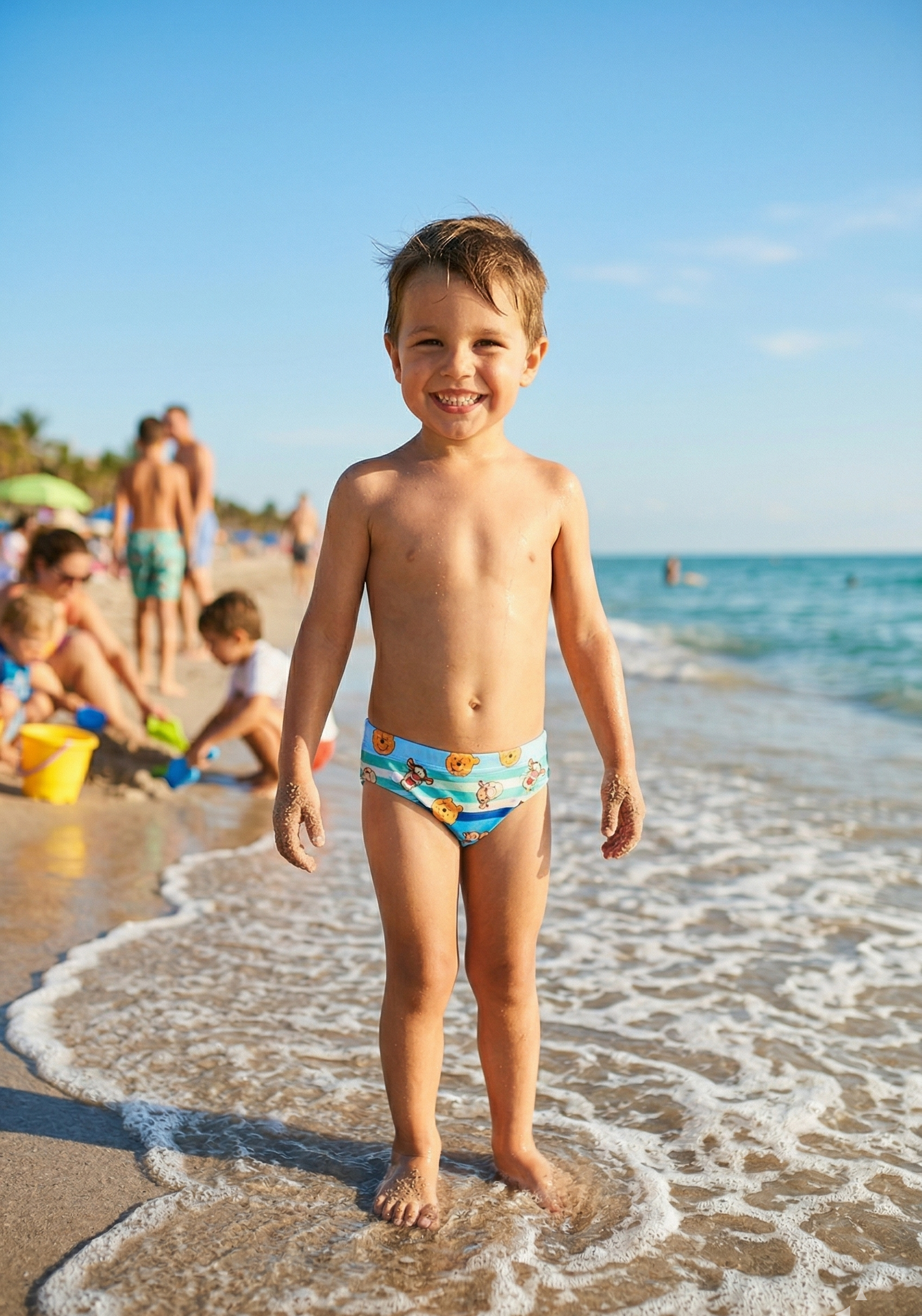 Costume da Bagno Winnie the Pooh DISNEY Modello Slip Mutandina Mare Piscina Neonato - Ez05021blu