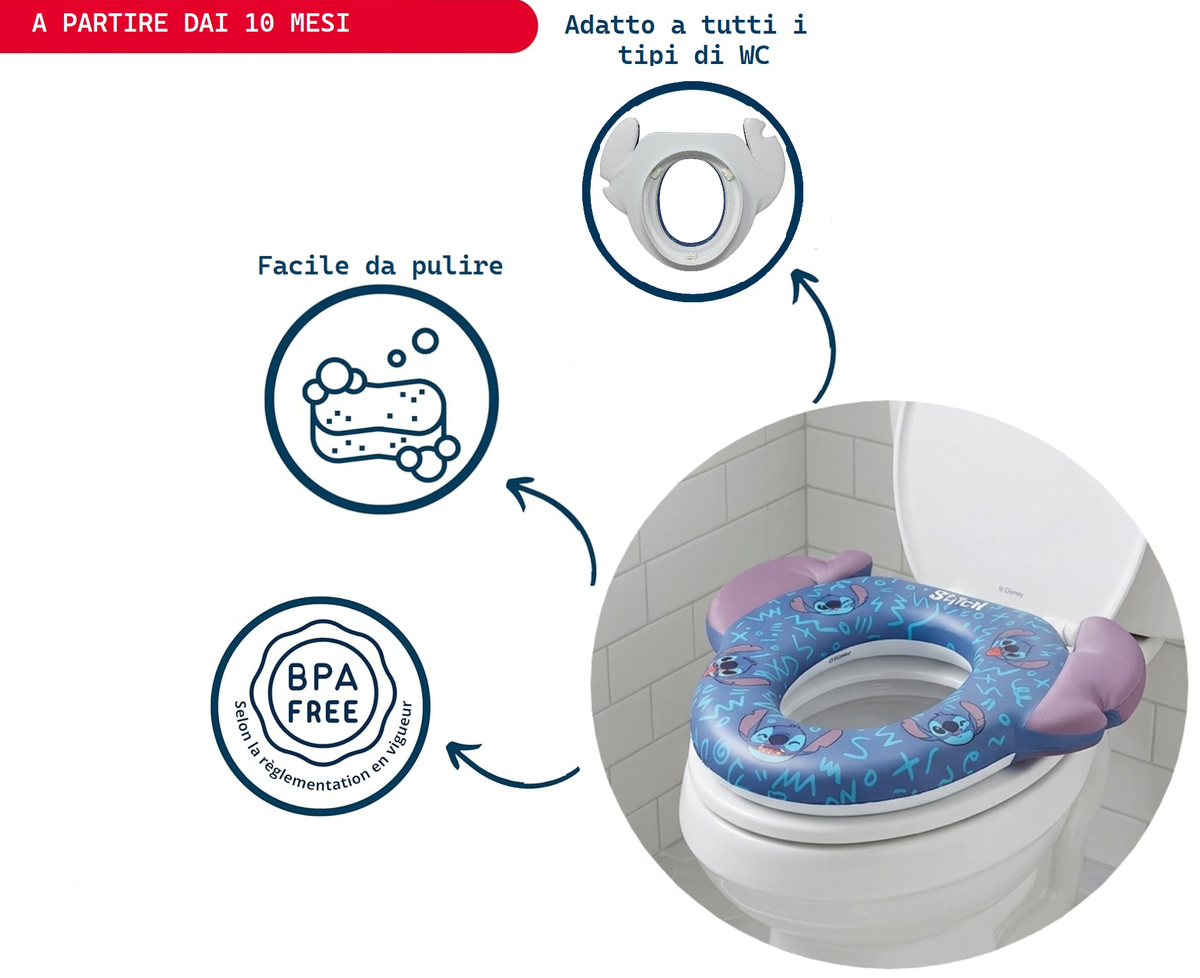 Riduttore Adattatore Wc Vasino Sagomato Bagno Stitch DISNEY - 85891