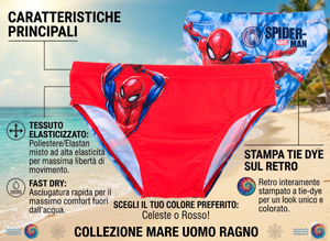 Costume da Bagno MARVEL Spiderman Modello Slip Tie Dye Mutandina Mare Piscina Bambino - Ez18169rosso