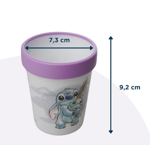 Set Pappa Stitch DISNEY 3 Pezzi Stoviglie in Plastica con Silicone Antiscivolo Adatta Al Microonde- 86665