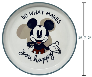 Set Pappa Topolino DISNEY 3 Pezzi Stoviglie in Plastica con Silicone Antiscivolo Adatta Al Microonde- 86667