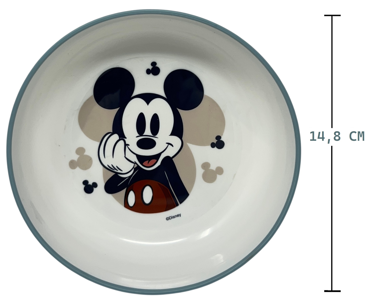 Set Pappa Topolino DISNEY 3 Pezzi Stoviglie in Plastica con Silicone Antiscivolo Adatta Al Microonde- 86667